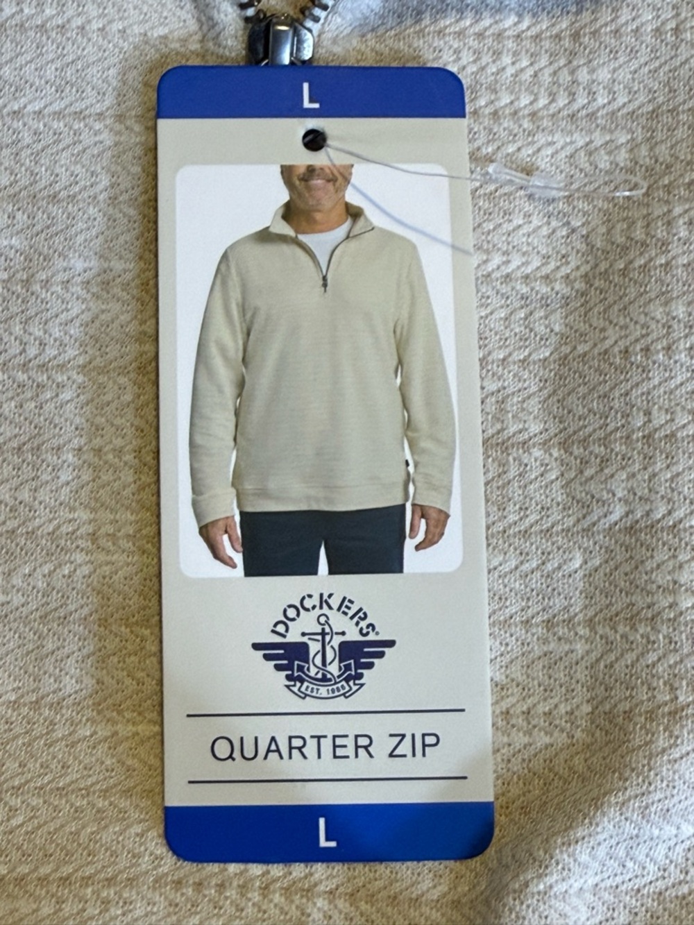 Dockers Men’s Beige Quarter Zip Sweater